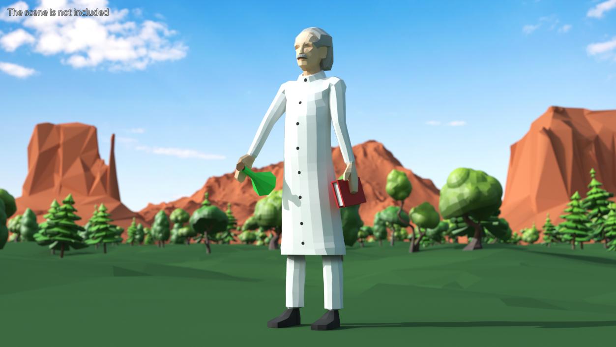 3D Low Poly Scientist model