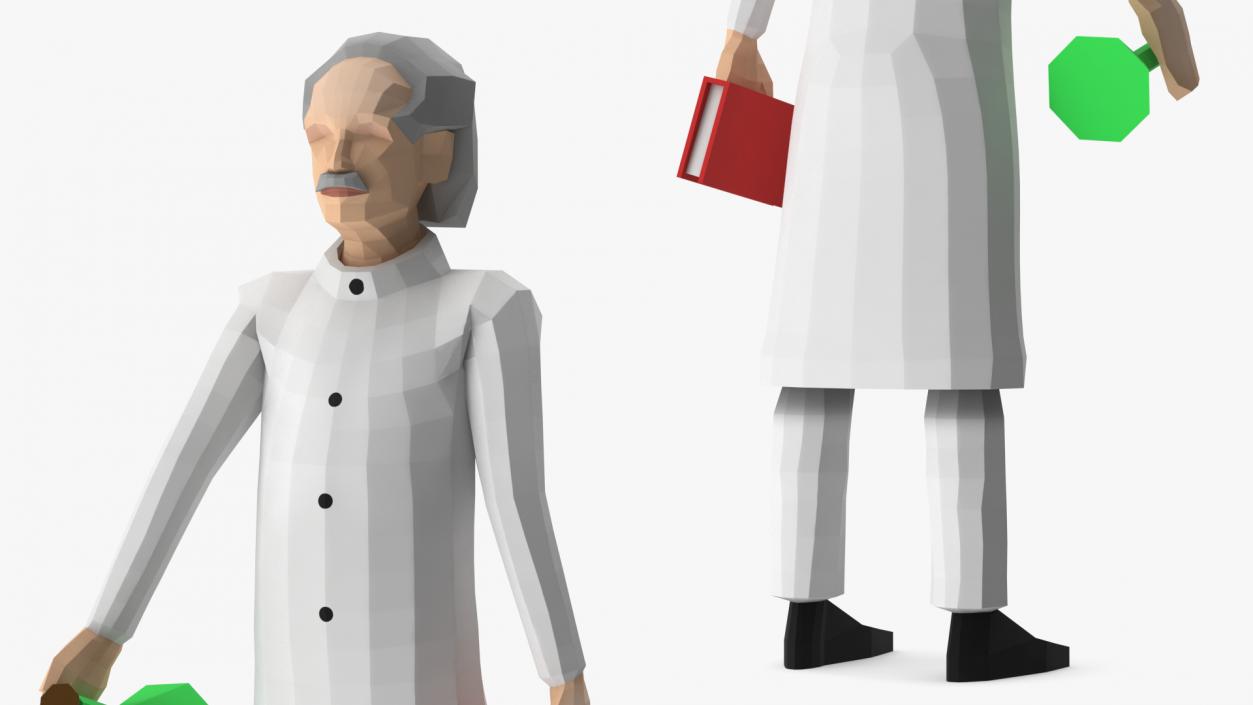 3D Low Poly Scientist model