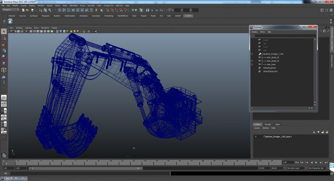 3D model Backhoe Dredger Backacter 1100