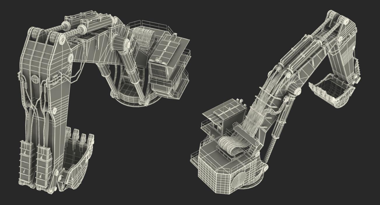 3D model Backhoe Dredger Backacter 1100