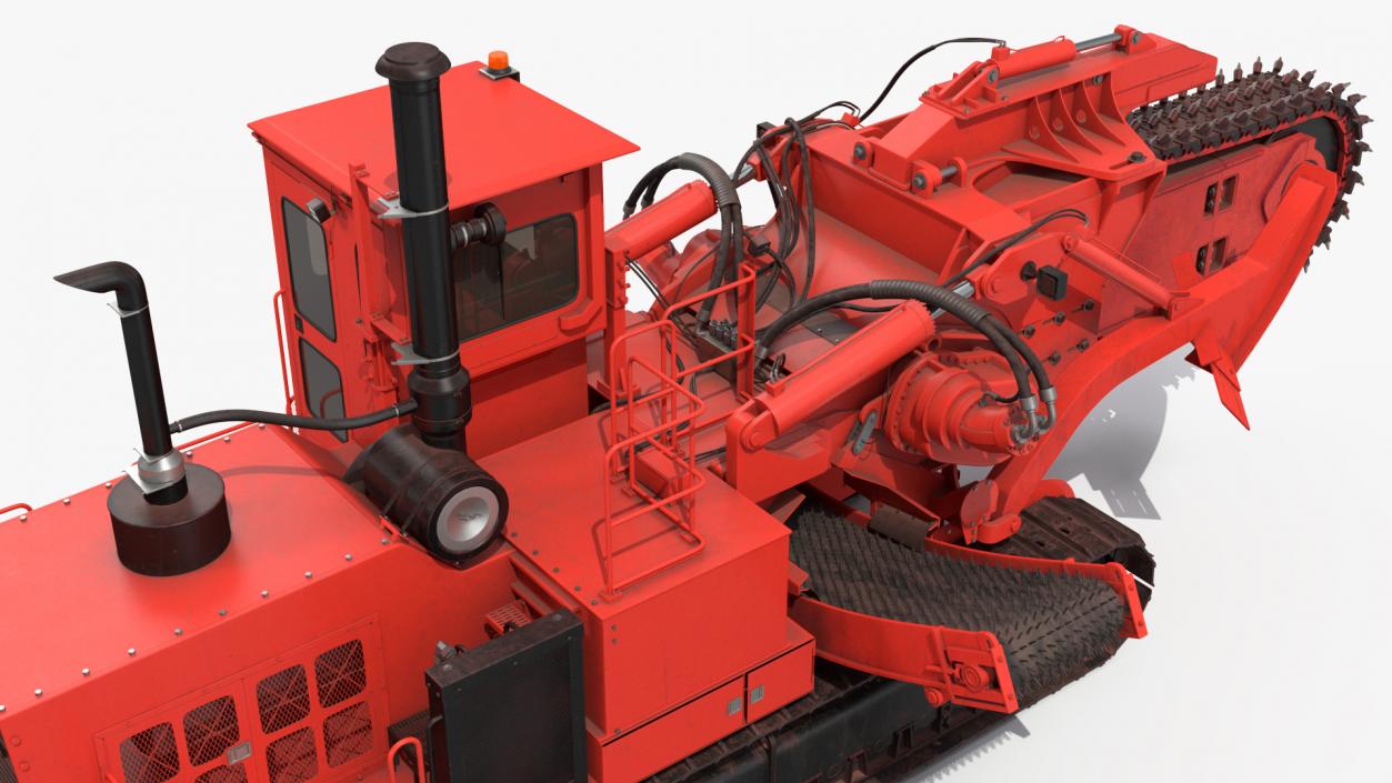 3D model Trencher Red Dirty Rigged