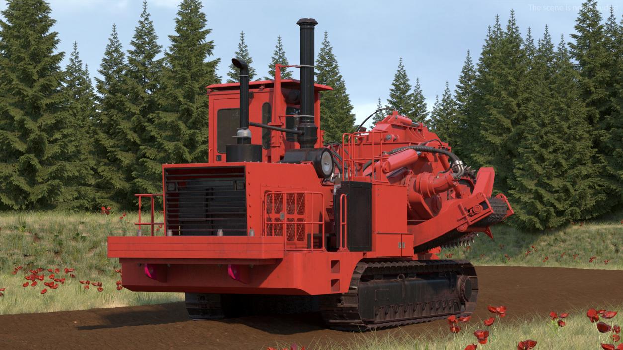 3D model Trencher Red Dirty Rigged