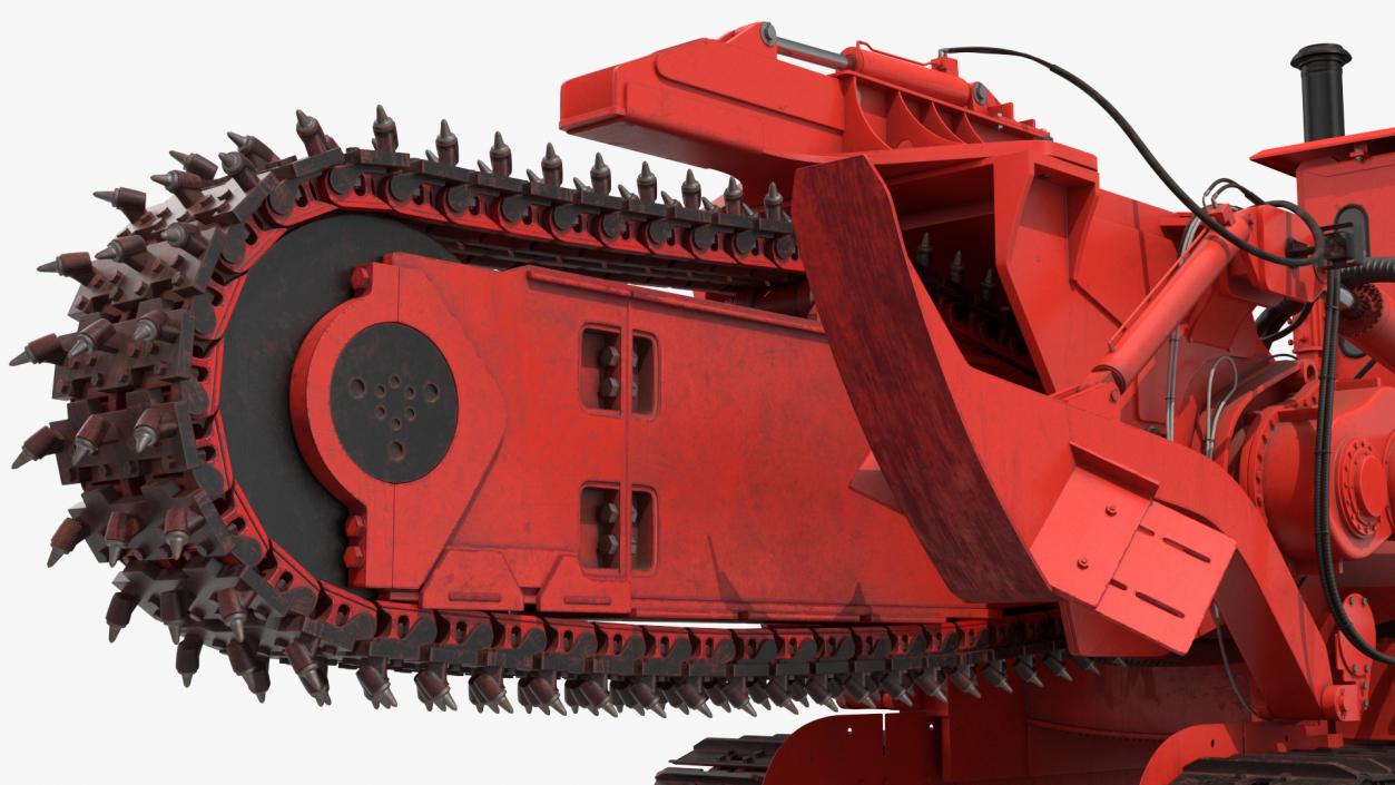 3D model Trencher Red Dirty Rigged