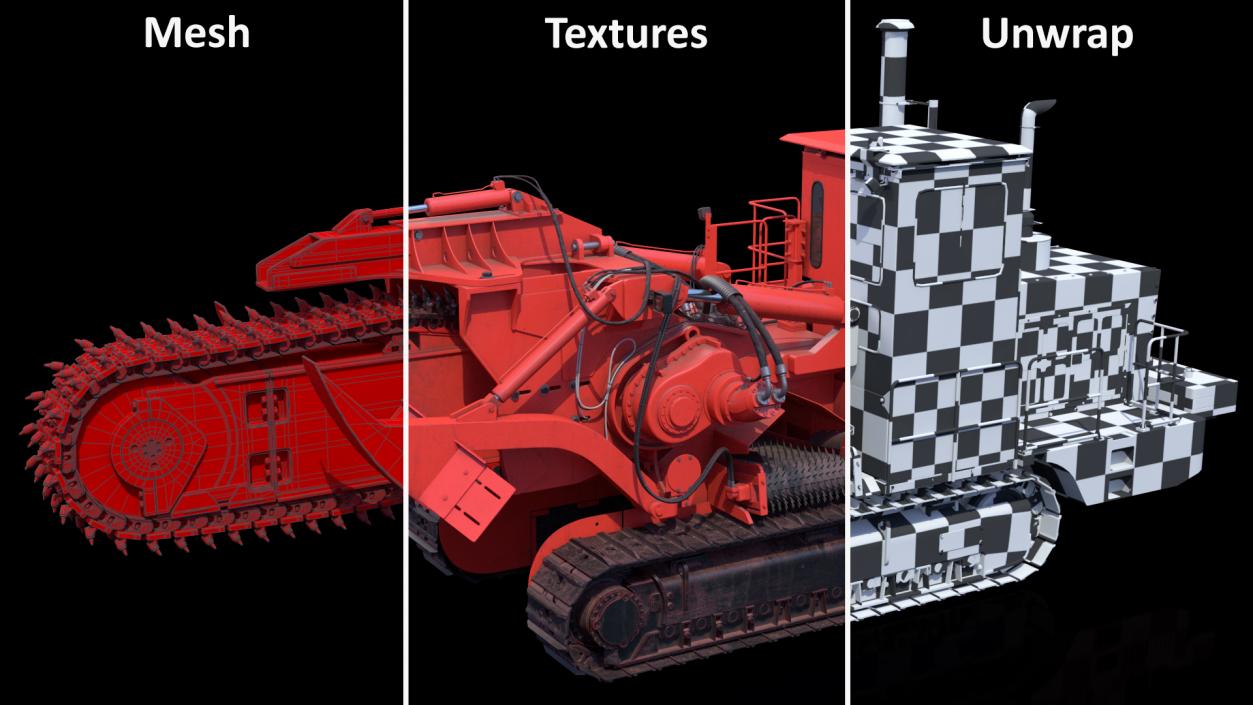 3D model Trencher Red Dirty Rigged