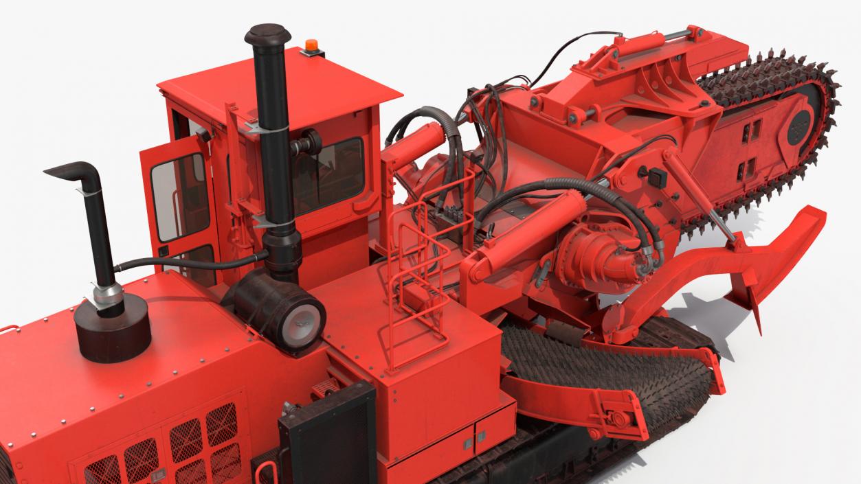 3D model Trencher Red Dirty Rigged