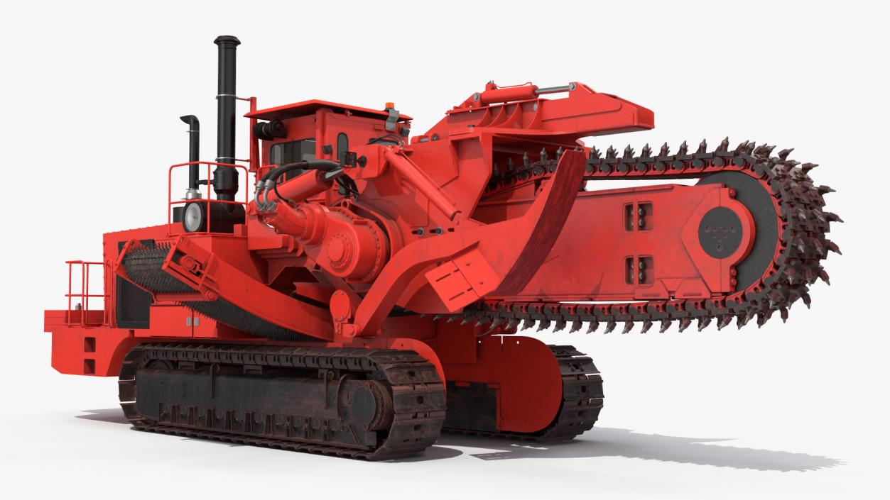 3D model Trencher Red Dirty Rigged