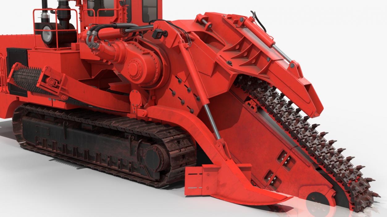 3D model Trencher Red Dirty Rigged