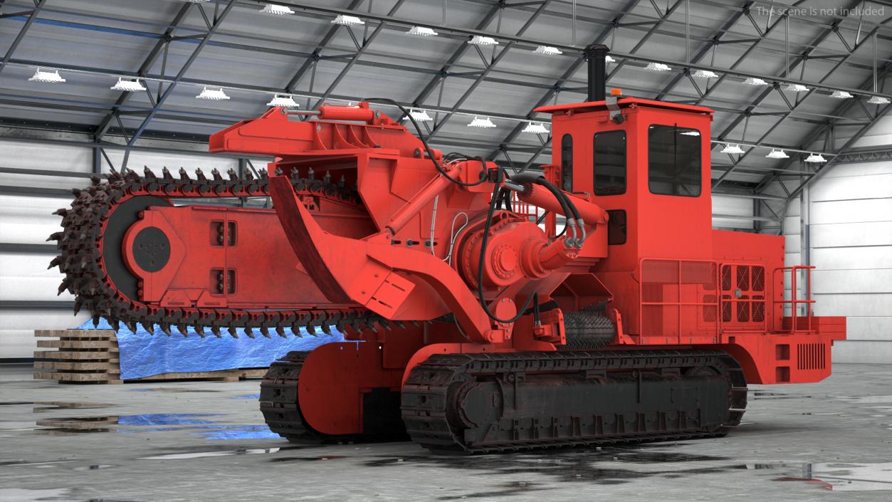 3D model Trencher Red Dirty Rigged