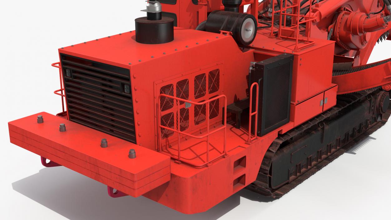 3D model Trencher Red Dirty Rigged