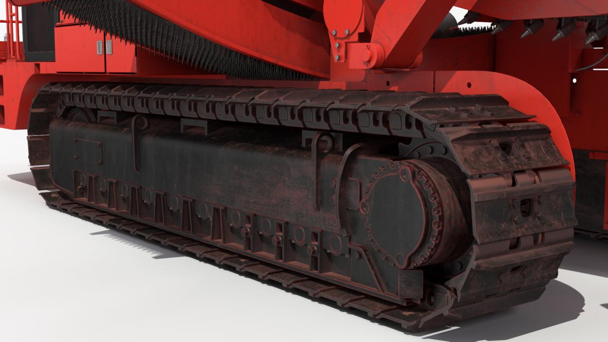 3D model Trencher Red Dirty Rigged