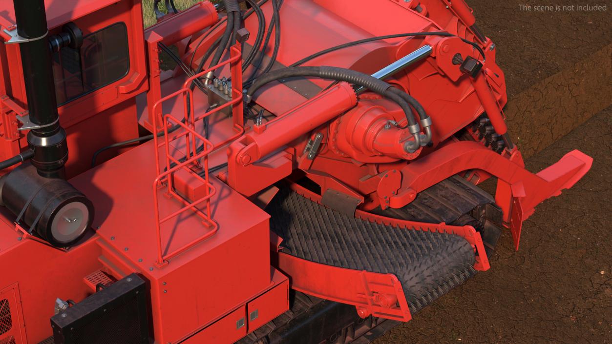 3D model Trencher Red Dirty Rigged