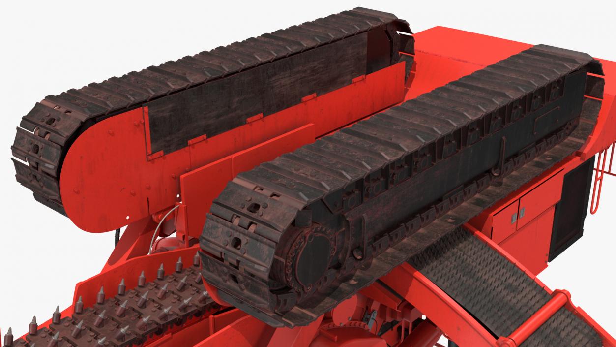 3D model Trencher Red Dirty Rigged