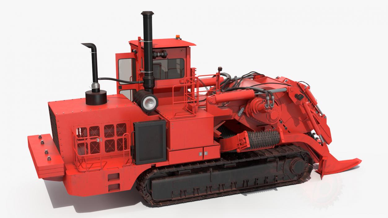 3D model Trencher Red Dirty Rigged