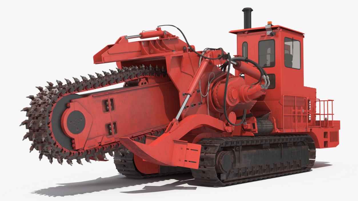 3D model Trencher Red Dirty Rigged