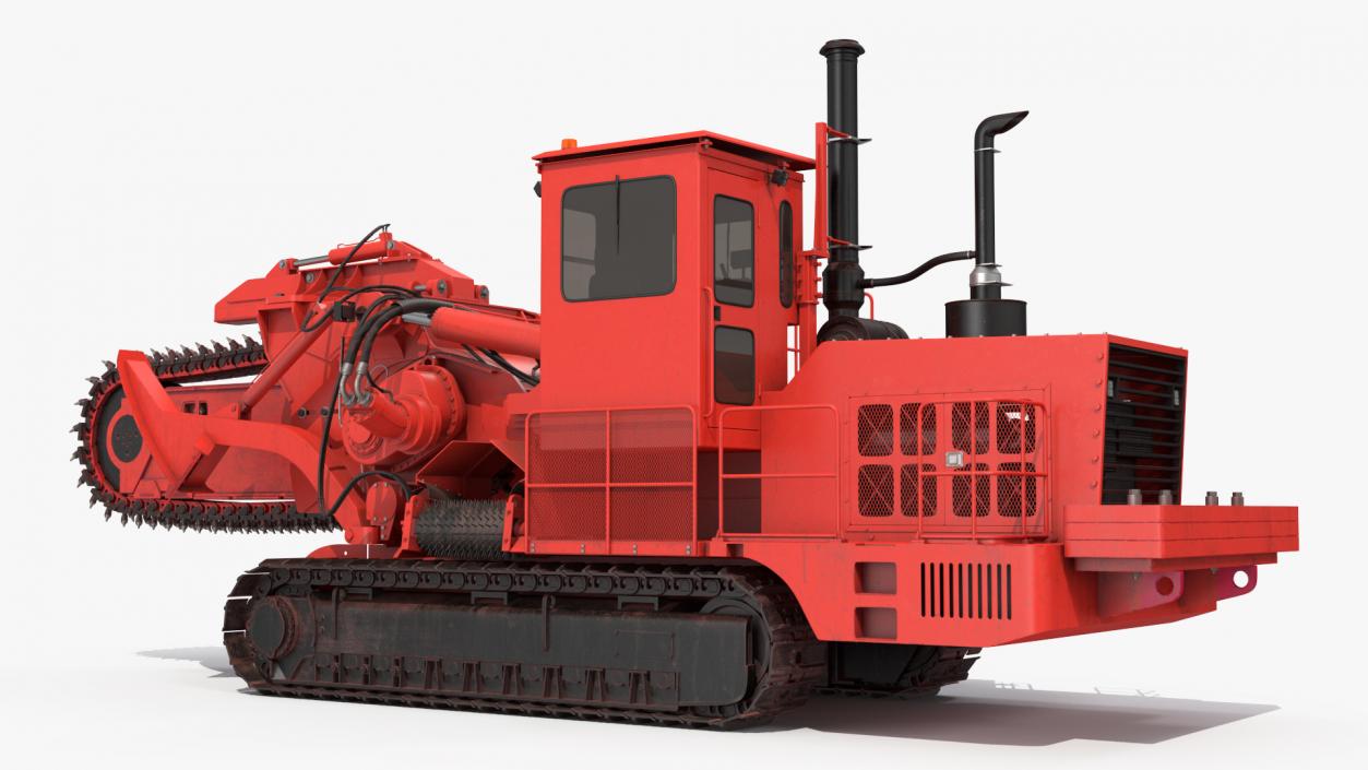 3D model Trencher Red Dirty Rigged