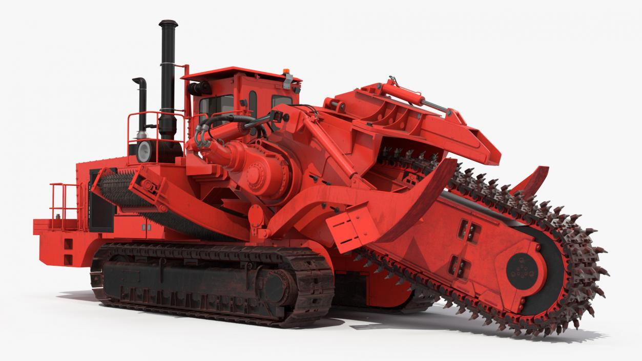 3D model Trencher Red Dirty Rigged