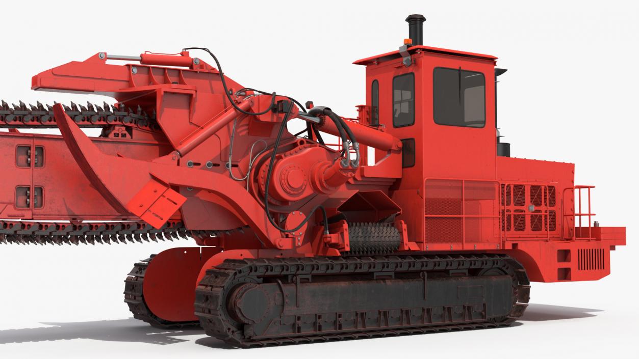 3D model Trencher Red Dirty Rigged