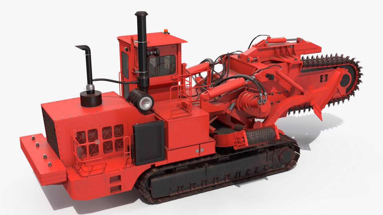 3D model Trencher Red Dirty Rigged