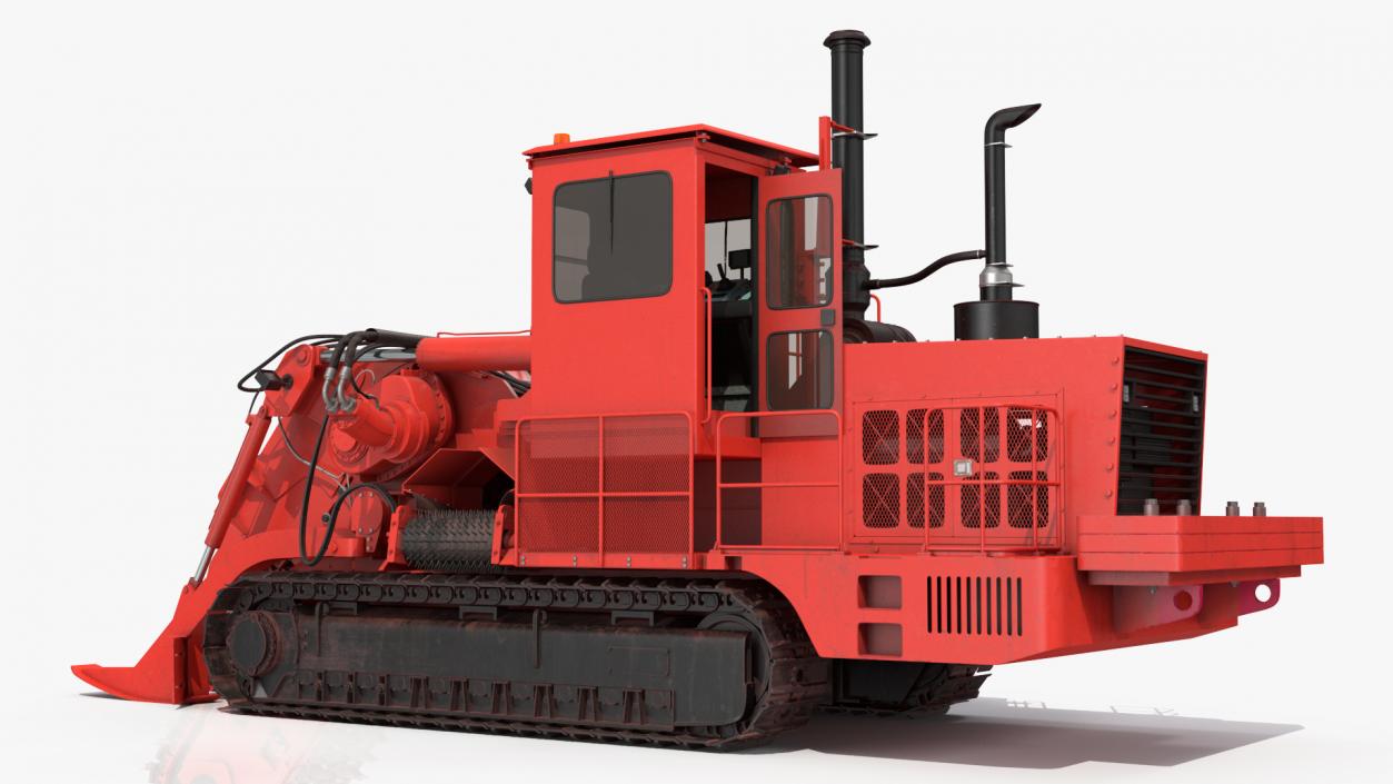 3D model Trencher Red Dirty Rigged