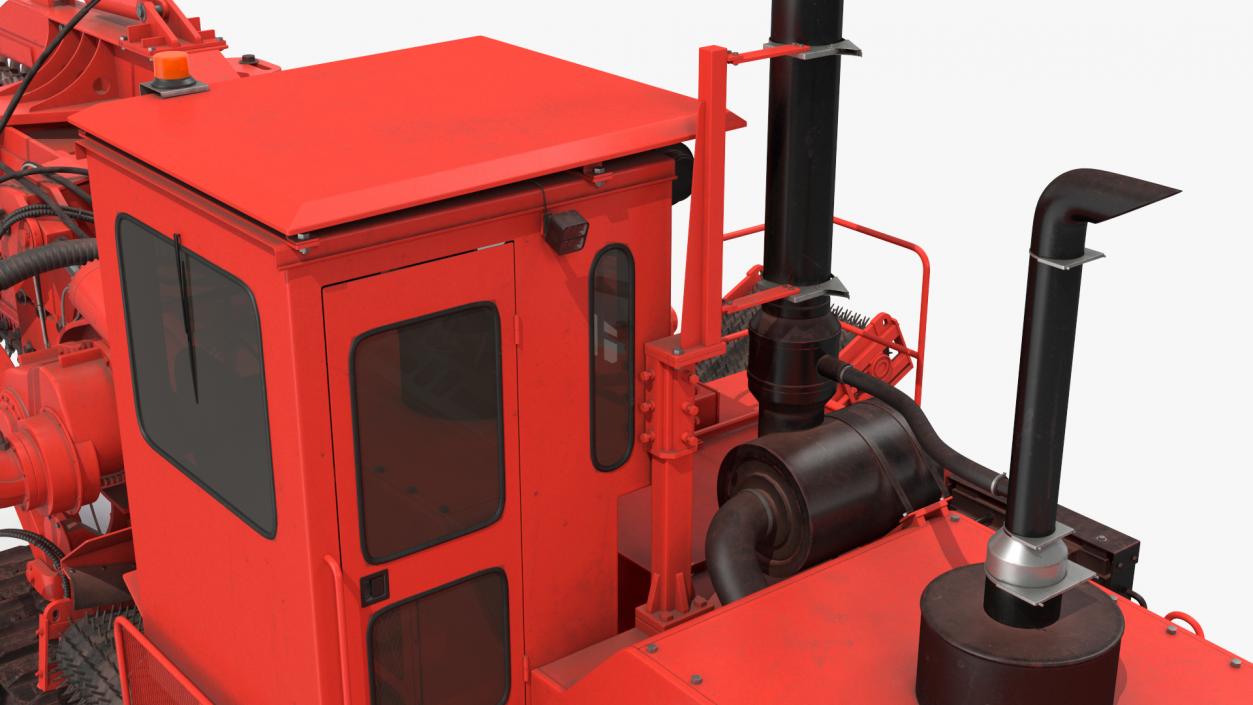 3D model Trencher Red Dirty Rigged