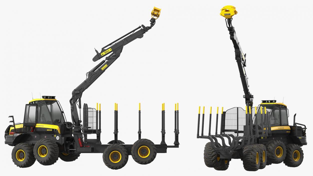 Forwarder Ponsse Buffalo 8W Rigged 3D model