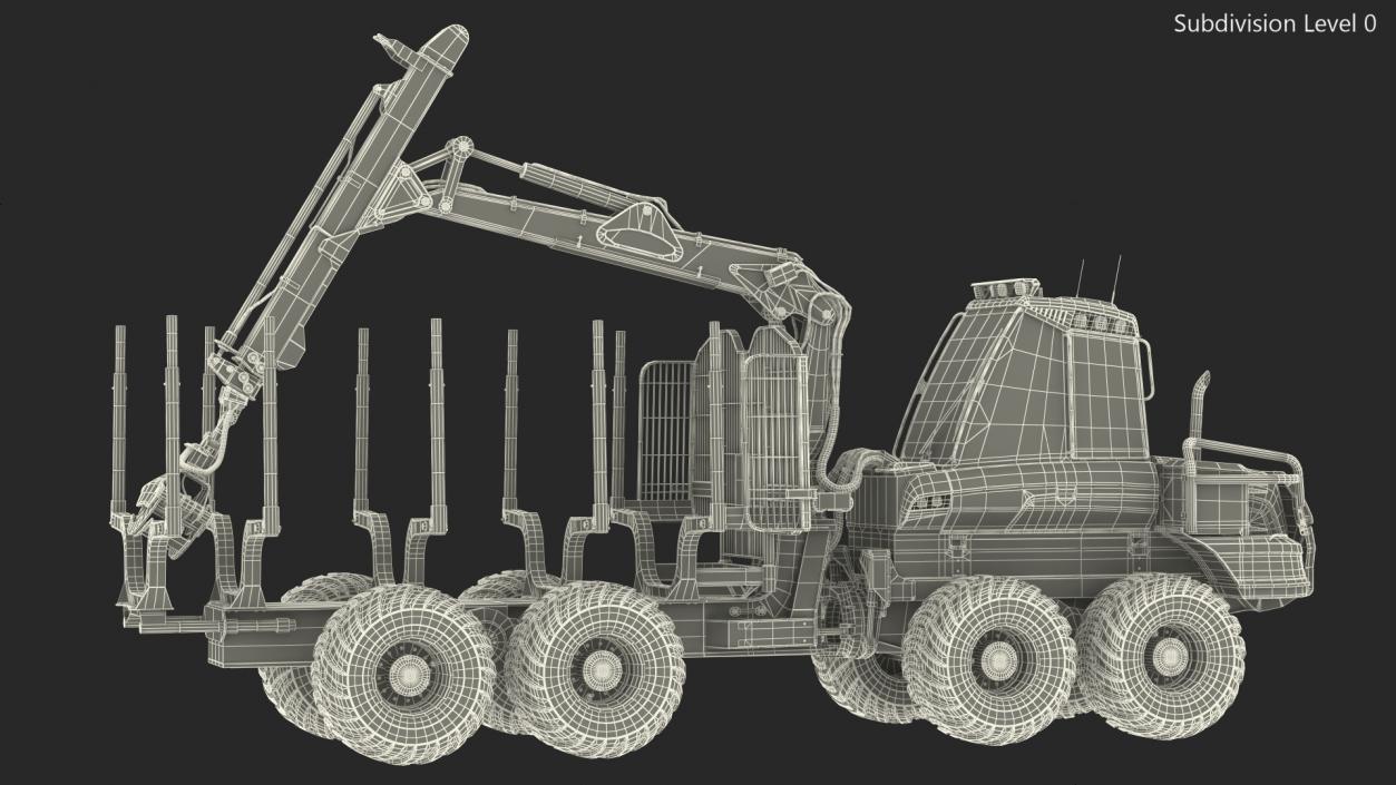 Forwarder Ponsse Buffalo 8W Rigged 3D model