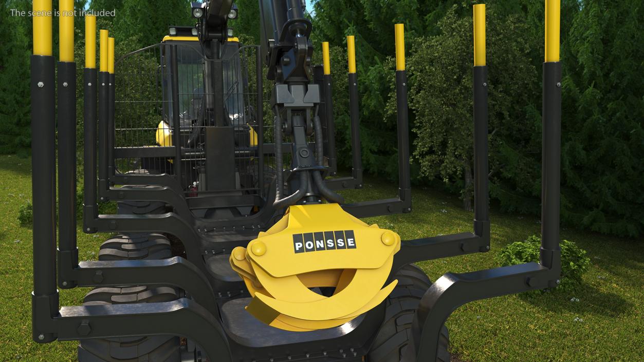 Forwarder Ponsse Buffalo 8W Rigged 3D model