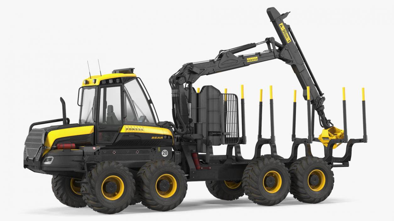 Forwarder Ponsse Buffalo 8W Rigged 3D model