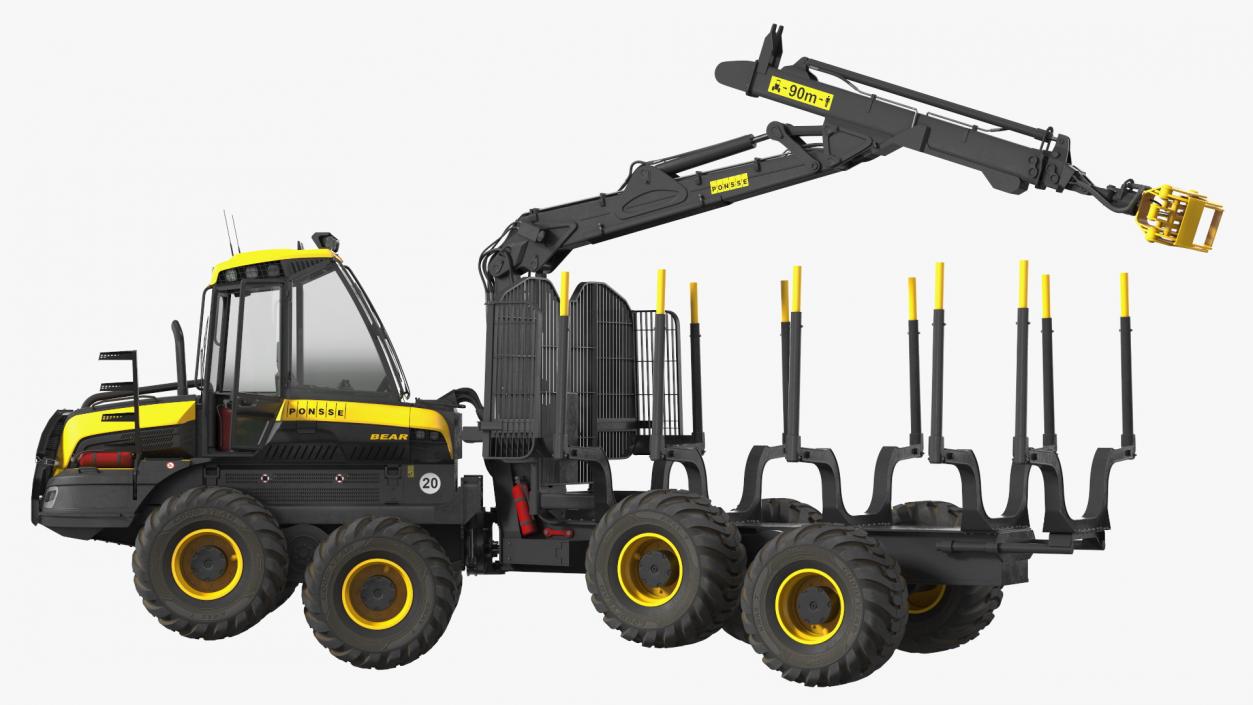 Forwarder Ponsse Buffalo 8W Rigged 3D model