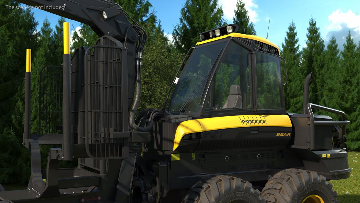 Forwarder Ponsse Buffalo 8W Rigged 3D model