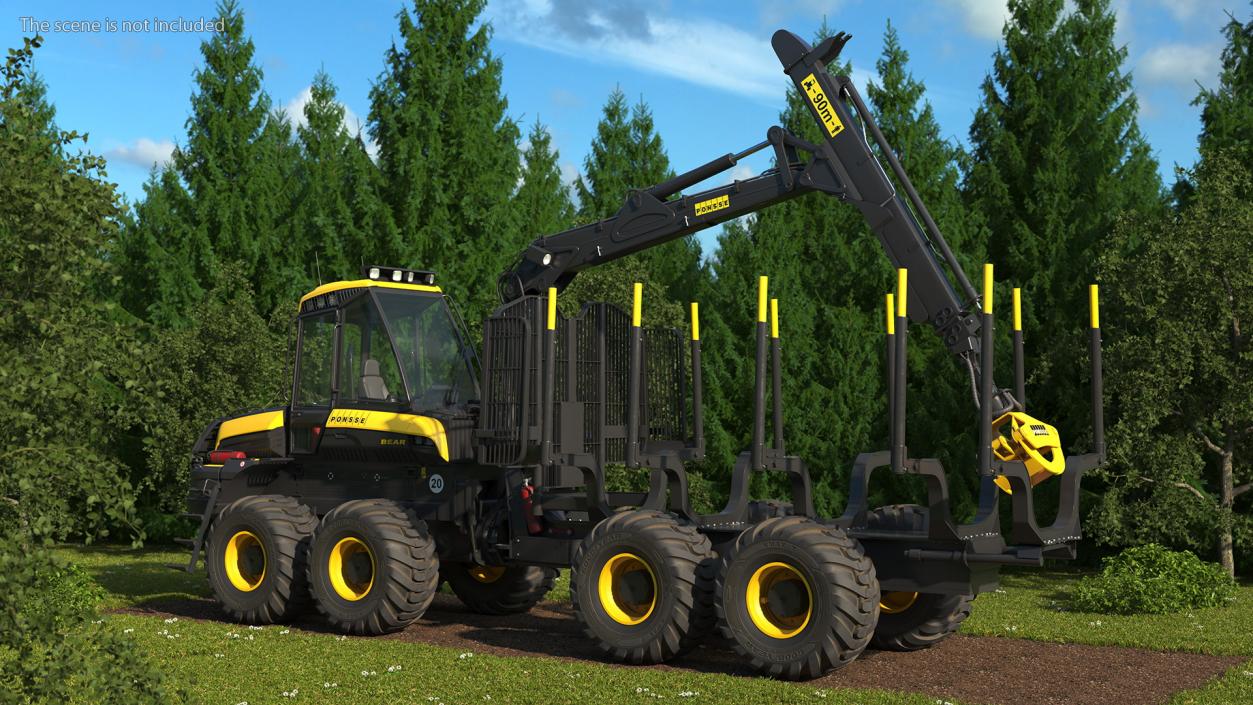 Forwarder Ponsse Buffalo 8W Rigged 3D model