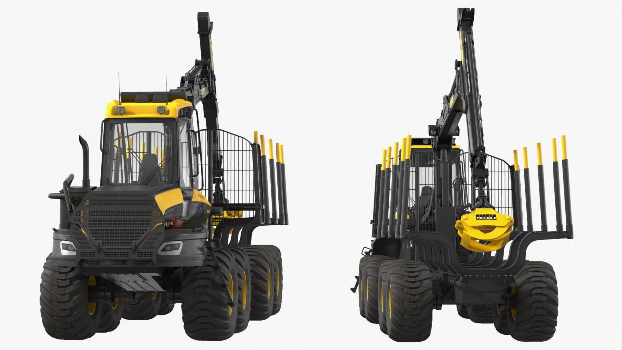 Forwarder Ponsse Buffalo 8W Rigged 3D model