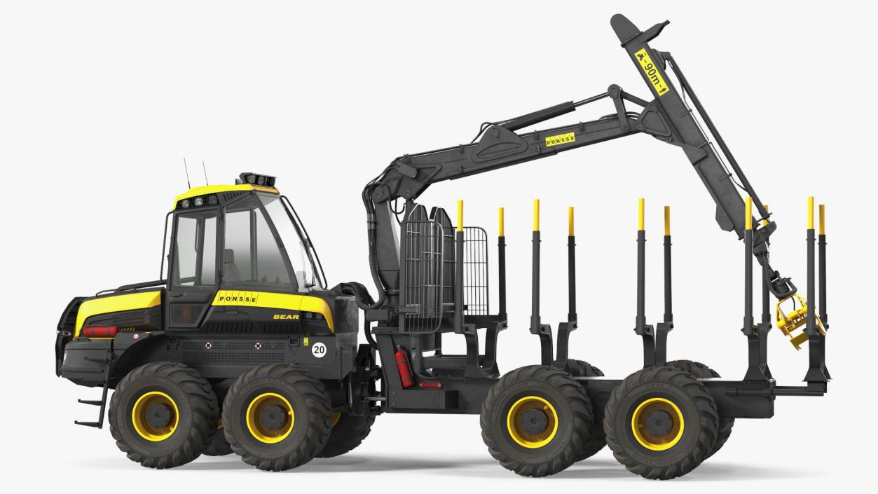 Forwarder Ponsse Buffalo 8W Rigged 3D model