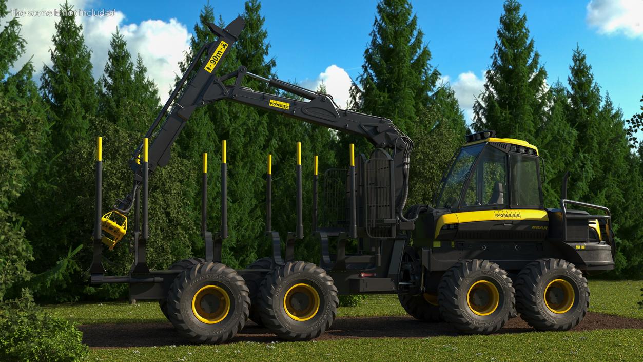 Forwarder Ponsse Buffalo 8W Rigged 3D model