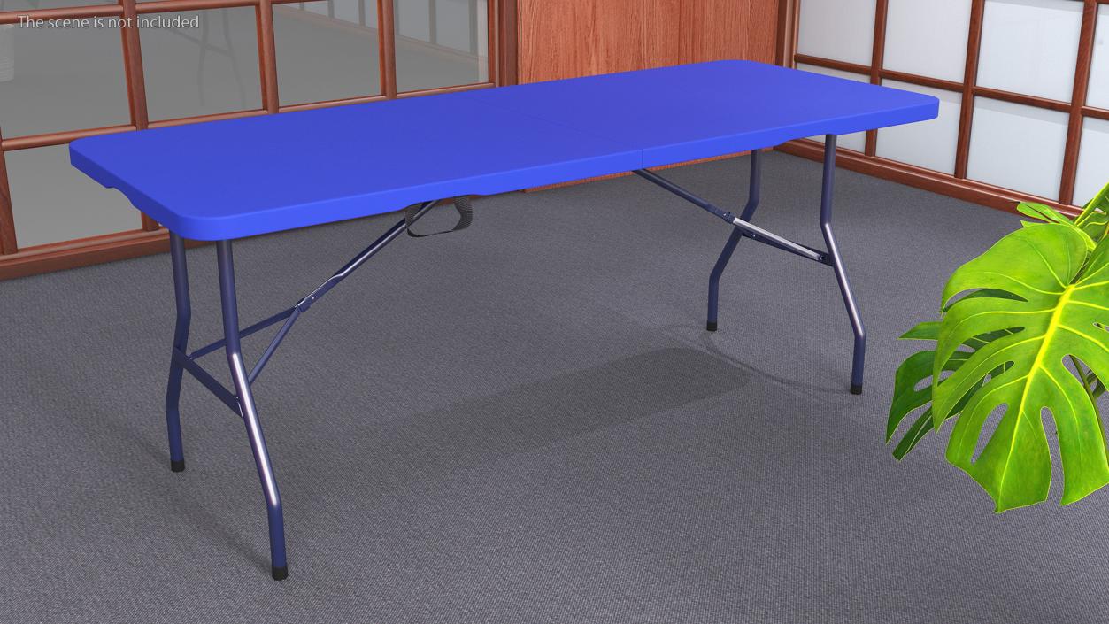 3D model Plastic Folded Table Blue