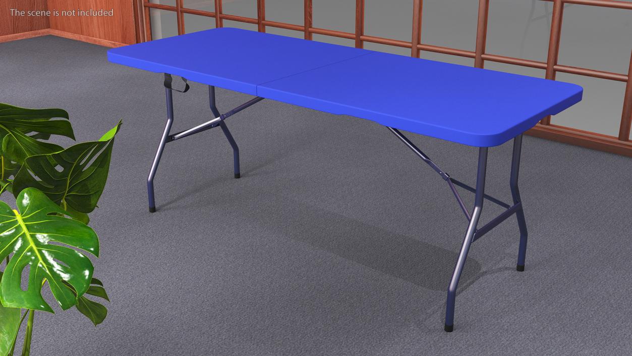 3D model Plastic Folded Table Blue