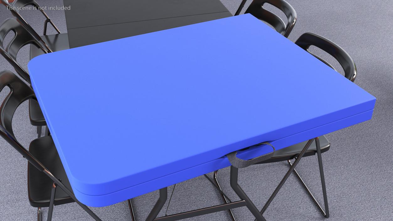 3D model Plastic Folded Table Blue