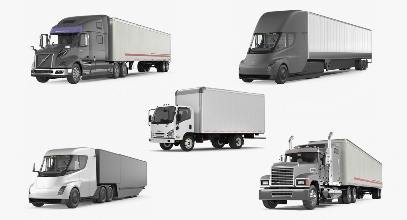 3D Cargo Trucks Collection model