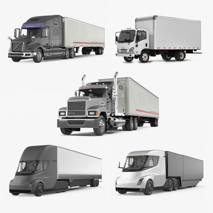 3D Cargo Trucks Collection model