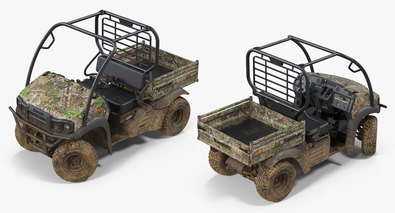 3D 2019 Camo Dirty Kawasaki Mule SX 4x4