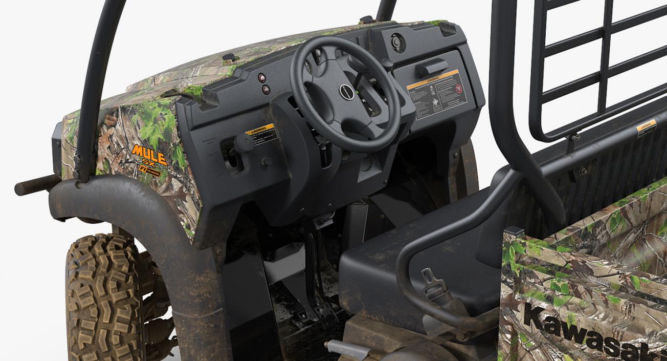 3D 2019 Camo Dirty Kawasaki Mule SX 4x4