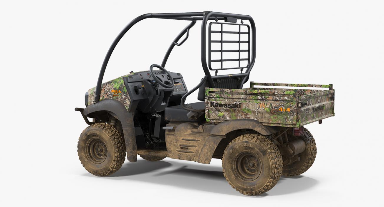 3D 2019 Camo Dirty Kawasaki Mule SX 4x4