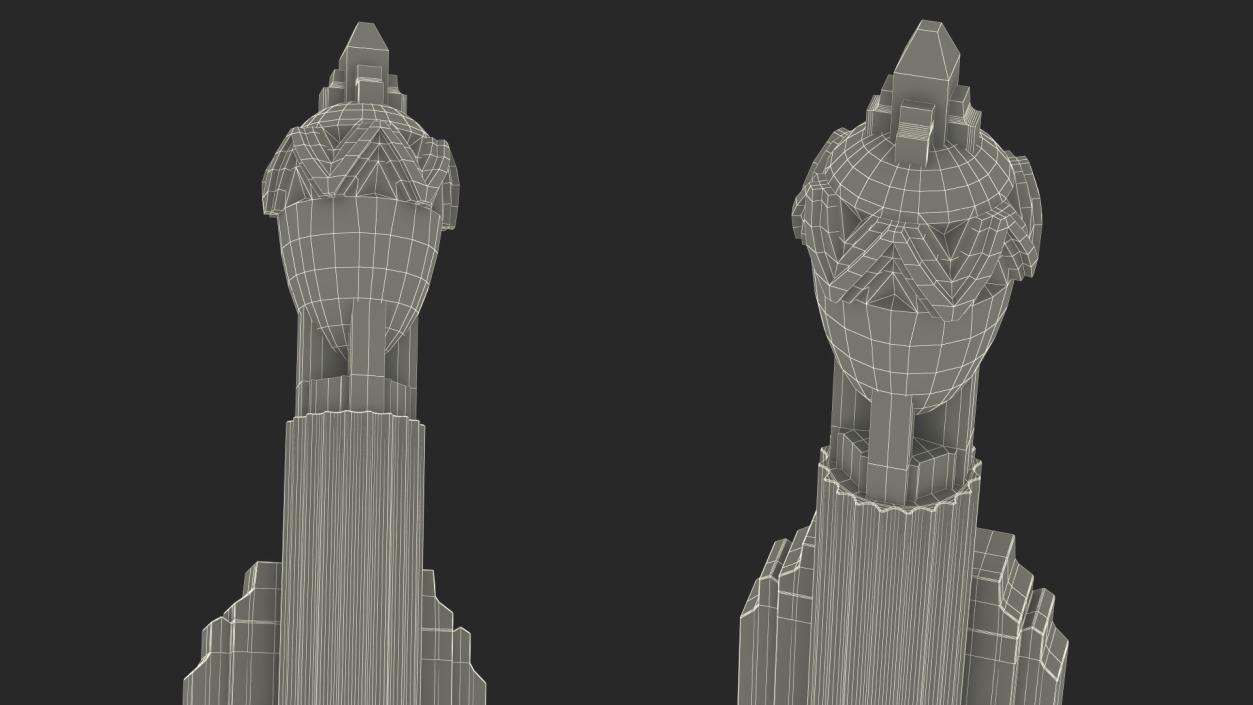 3D Hearst Towers Column with Statues model