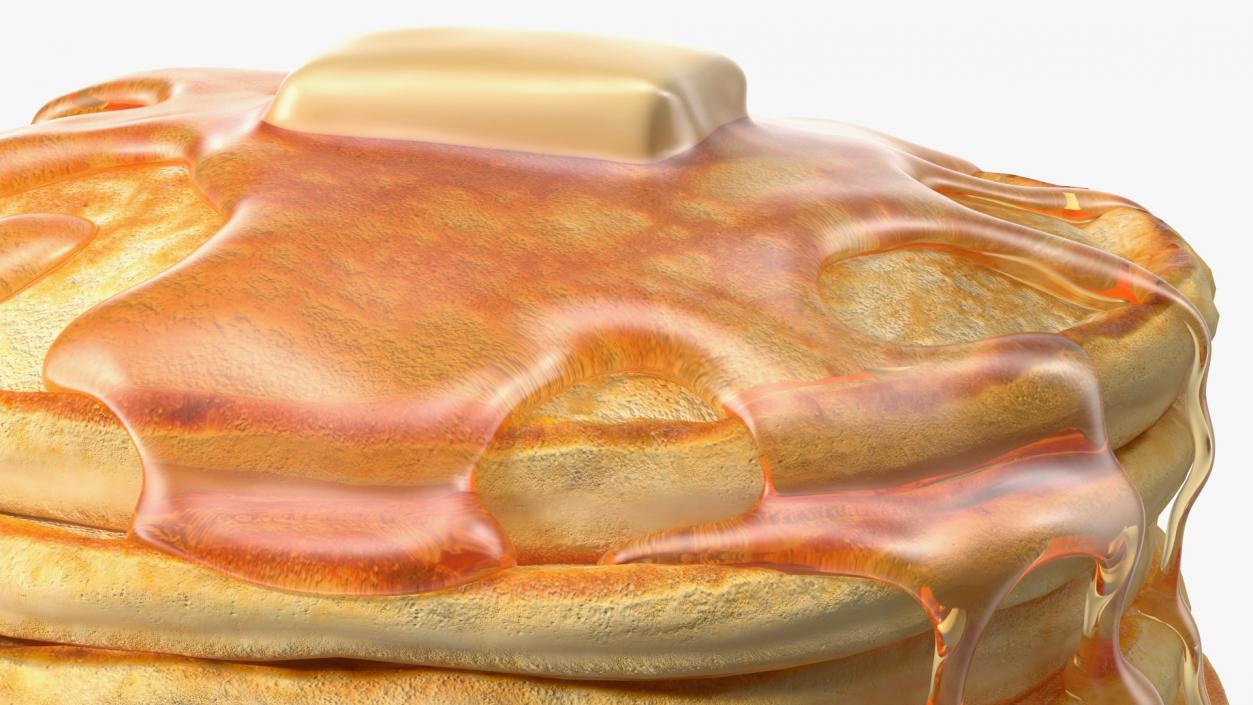 Pancakes Poured with Butter 3D