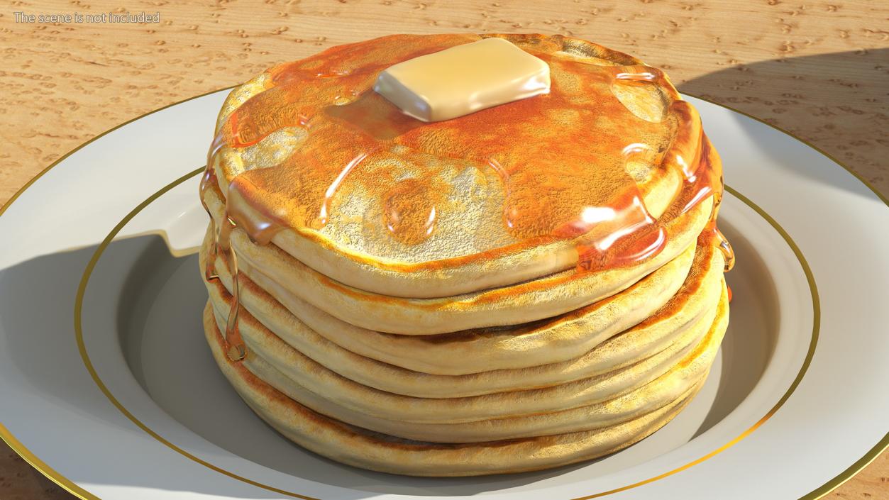 Pancakes Poured with Butter 3D