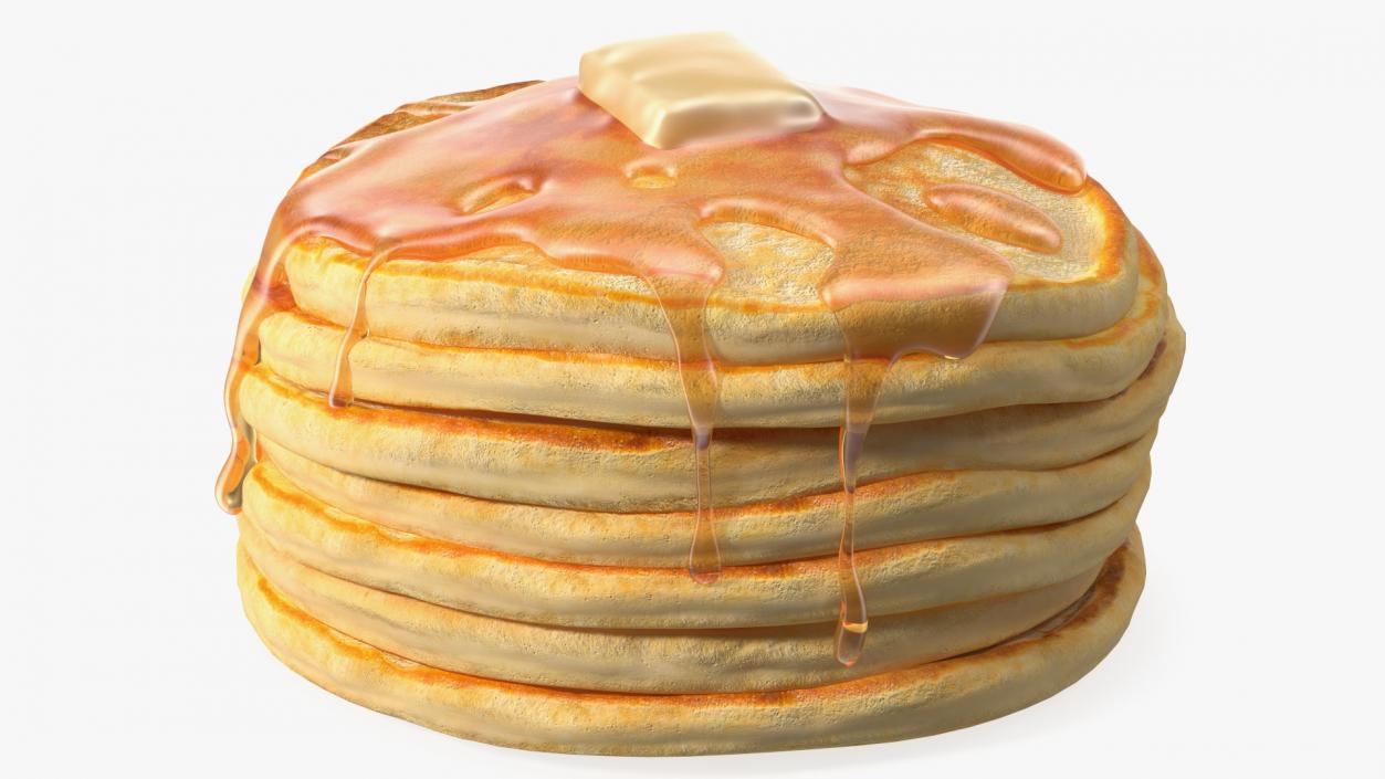 Pancakes Poured with Butter 3D