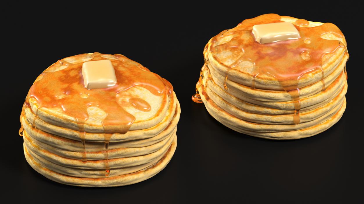 Pancakes Poured with Butter 3D