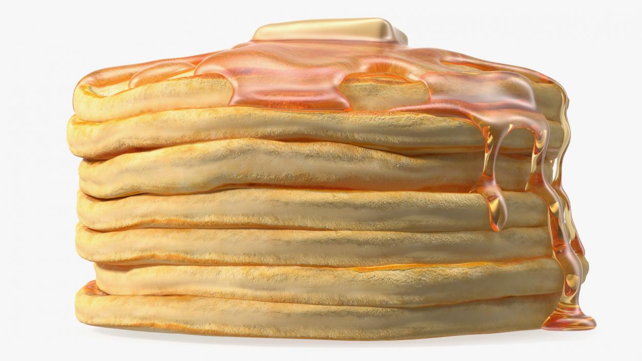 Pancakes Poured with Butter 3D