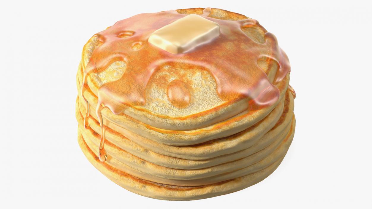 Pancakes Poured with Butter 3D