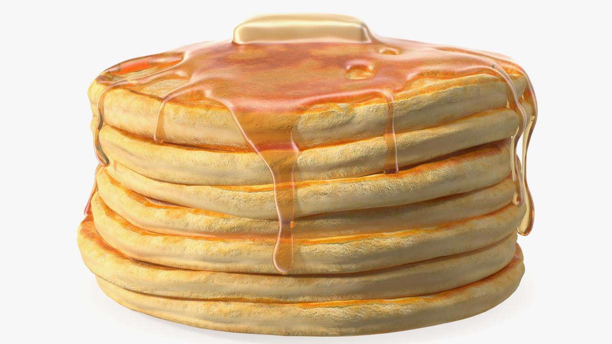 Pancakes Poured with Butter 3D